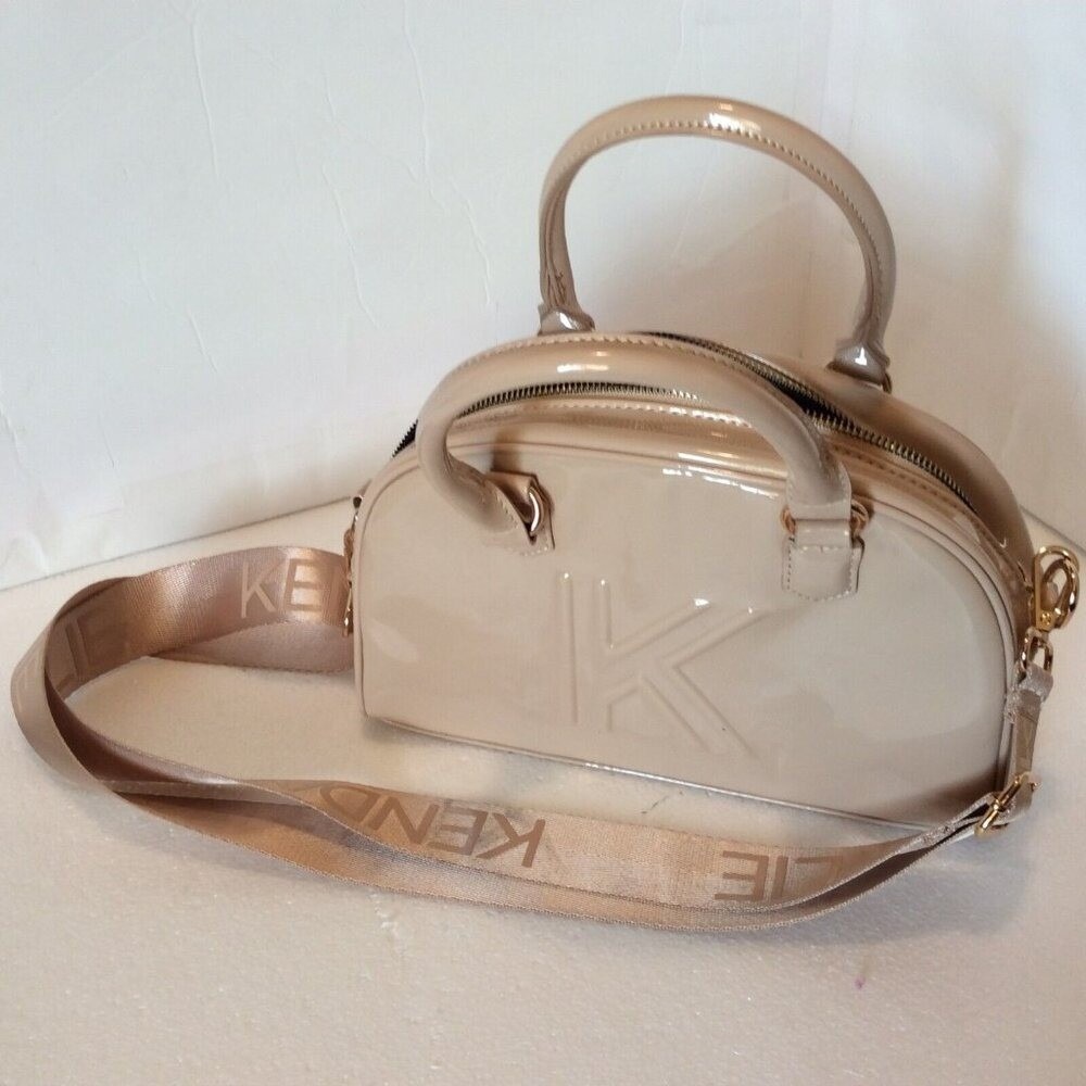 Kendall & Kylie Purse Logo K Faux Leather Mini Shoulder Bag Nude Beige